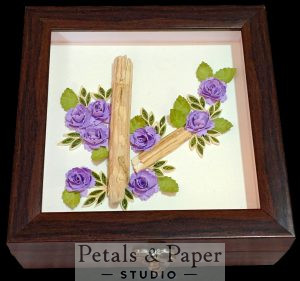 Handcrafted Wooden Box with Lavender Quilling Floral Design