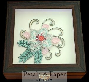 Handcrafted Wooden Box with Pastel Quilling Floral Design