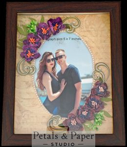 Vintage floral photo frame, decorative 5x7 picture frame, handmade designer photo frame for home décor and gifting