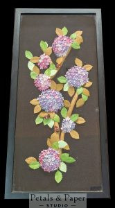 Hydrangea Wall Art, Handmade Décor, Floral Shadow Box, Paper Flower Frame, Botanical Wall Art, Decorative Frame, Home Decoration, Handmade Gift, Floral Artwork, Modern Wall Décor